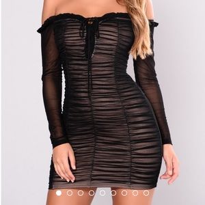 Off the shoulder black dress